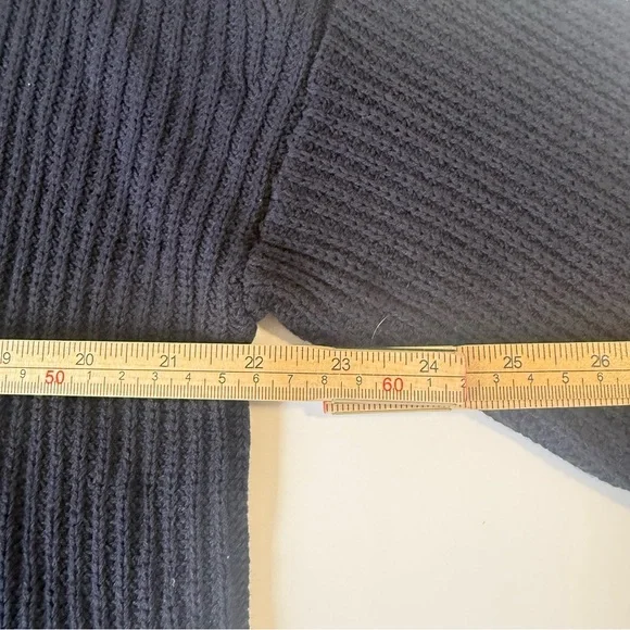 J. Jill Navy Blue Cotton Blend Colared Button Down Cardigan Size L Tall - Picture 3 of 7